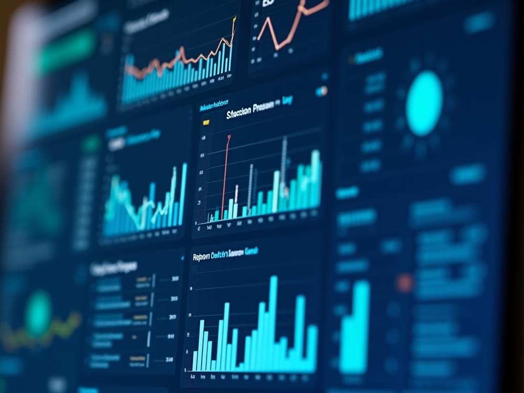 Dashboard financiero moderno mostrando análisis y métricas